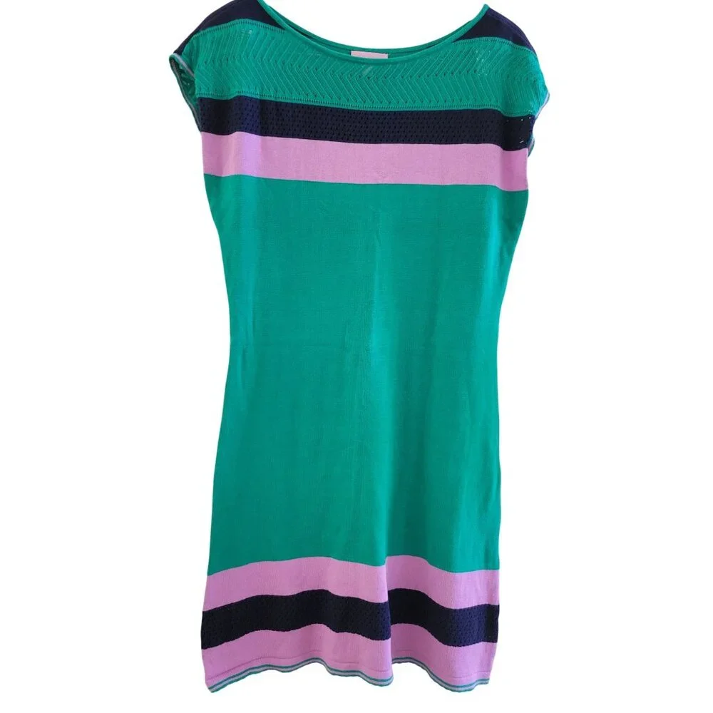Lilly Pulitzer Kinley Green purple Striped mini dress size Medium Preppy_2